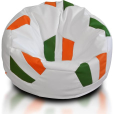Ecopuf Football Seat Cushion - Flag Design - Durable Faux Leather Bean Bag with EPS Beads - 90 x 55 cm - for Children & Adults - with Tear-Resistant Stitching