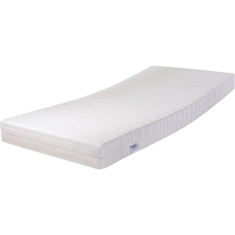 Traumnacht Orthopaedic T9 Deluxe Komfortschaummatratze 9 hardness level 3-Zone H3 Quilted Microfibre Cover with Aloe Vera and washable, white, 180 x 200 cm