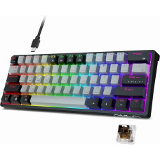 AULA F3261 Mechanical Gaming Keyboard 60% Compact RGB Cable for Computer/Tablet/PS/Xbox, QWERTY, Brown Switch