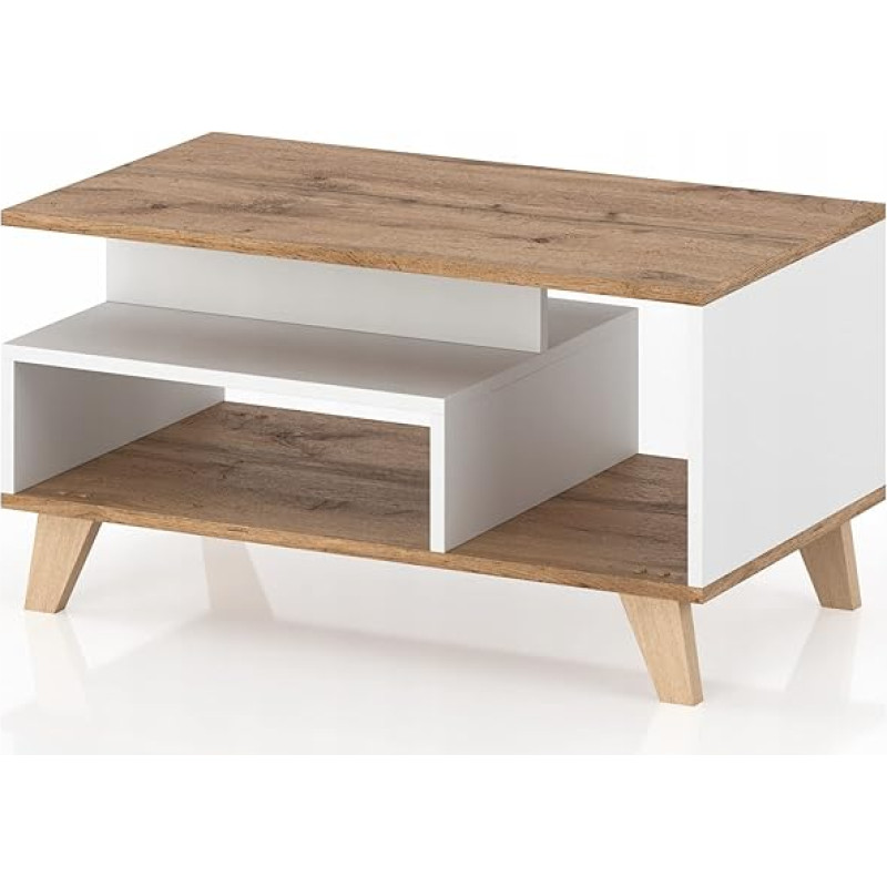 VBChome Coffee Table 90 x 45 x 57 cm White Coffee Table Living Room Table Tea Table Side Table Sofa Table Modern Living Room Office