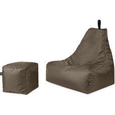 PATCH HOME Patchhome De-Lux Lounge Chair Including Cube with Zip Refillable Gaming Bean Bag Bean Bag Seat Cushion for Indoor and Outdoor Use Ready Filled (XXL with Zip, Khaki)