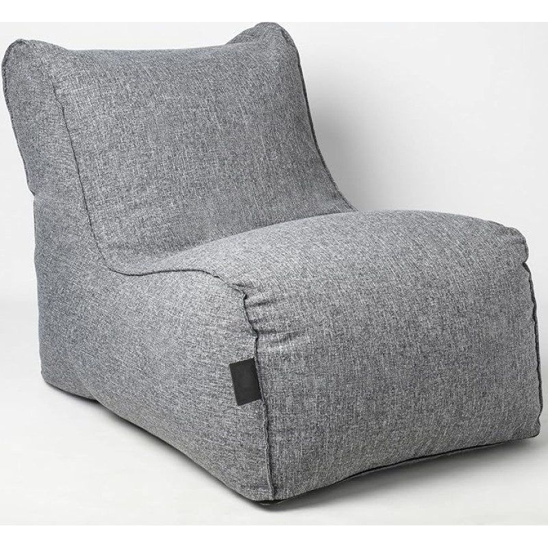 daazoo Elephant Living - Lounger Bean Bag - Premium Indoor Bean Bag - Optimal Comfort and Simple Design - Can be Combined with the Elephant Footstool Stool (Grey)