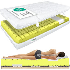 Matratzen Perfekt 9-Zone Terra Med Visco Cold Foam Mattress 140 x 200 cm - with Visco Shoulder Zone and Memory Foam High Density Tencel Cover Hardness H4 Height 24 cm