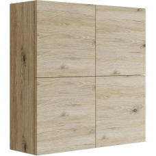 Mama Store Double Wall Cabinet with 4 Doors and Opening System for Push adn Pull, Wood, Natural Oak, cm