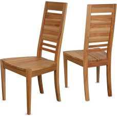 Staboos CH03 Dining Room Chairs Set of 2 Wooden Chairs up to 130 kg - Fully Assembled - Kitchen Chair 100% Solid Heartwood Beech Wood Chair (Organic Oiled)