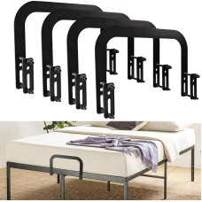 ANTEISI Mattress Holder for Metal Bed Frame, Mattress Holder, Non-Slip Mattress Gripper, Mattress Slider for Metal Frame, Black, Pack of 4