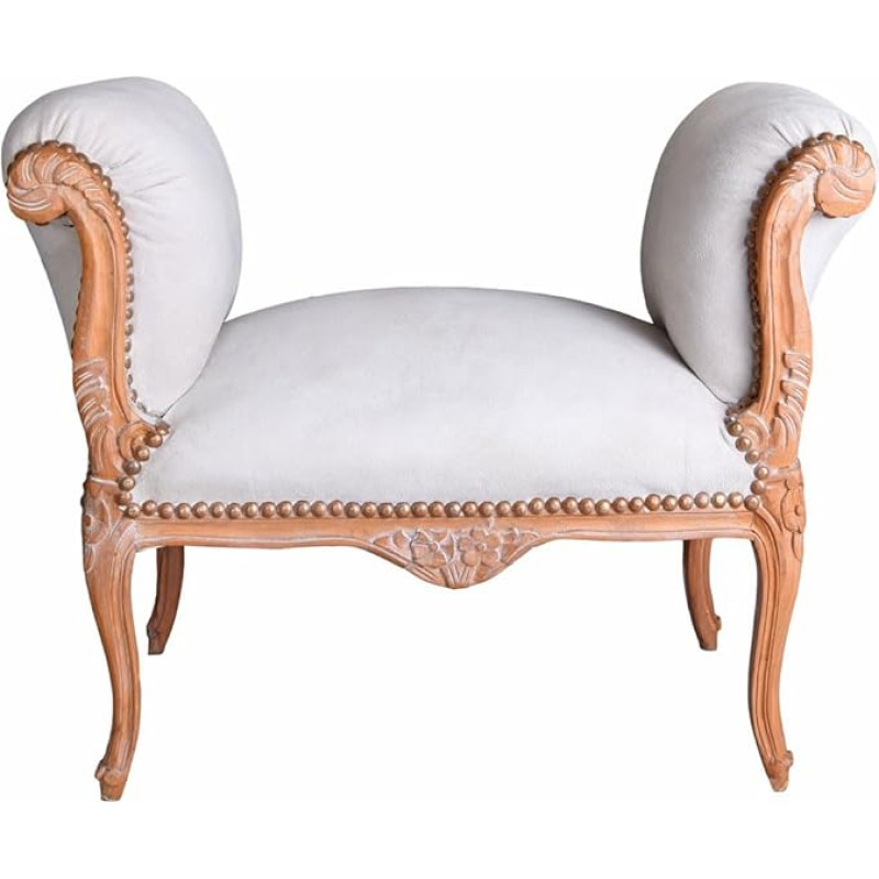 Cat351 Palazzo Exclusive Bench Stool Country House Style Couch Antique 94 cm (18 - Light Grey, G - Brown)