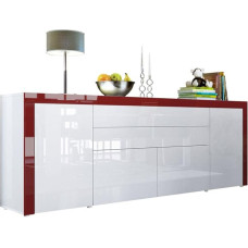 Sideboard Chest of Drawers La Paz V2 in White / White / Bordeaux