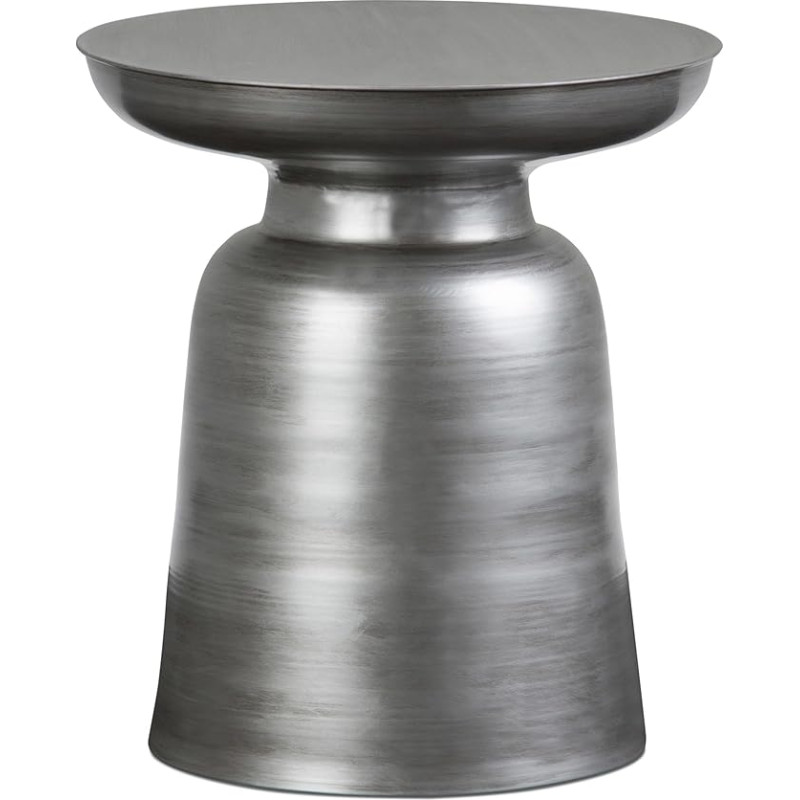 Simpli Home AXCMTBL-04-SL Toby Contemporary 17 Inch Wide Metal Accent Side Table in Silver, Fully Assembled