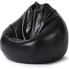 ZZX Bean Bag Cover without Filling, Indoor Outdoor Bean Bag Cover Made of Eco Leather Large Armchair Cover Lazy Lounger Tatami, Without Filler, Black, 90 x 110 cm