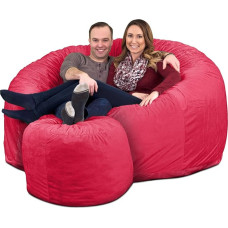 ULTIMATE SACK Sitzsack 6000 mit Fußstütze: Riesenmöbel mit Schaumstoff gefüllt, Bezüge maschinenwaschbar, doppelte Nähte, robustes Innenfutter und Fußstütze aus 100% Rohschaumstoff