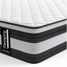 Resspry Double Mattresses, 27cm Hybrid Mattress with Breathable Memory Foam, Custom Pocket Springs, Pressure Relief, Mattress in a Box