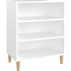 vidaXL Sideboard with 3 Shelves, Bookcase, Standing Shelf, Side Cabinet, Bookcase, Chest of Drawers, Sideboard, White, 57 x 35 x 70 cm, Wood Material