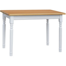 k koma Unique Solid Pine Dining Table - 100 x 70 cm, White, Alder, Country House Style