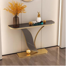 Console Table, Console Table, Gold Console Table, Modern Sofa Table for Entryway, Large Faux Marble Wood Accent Table, Foyer Table, Space Saving, Modern Console for Home (Color
