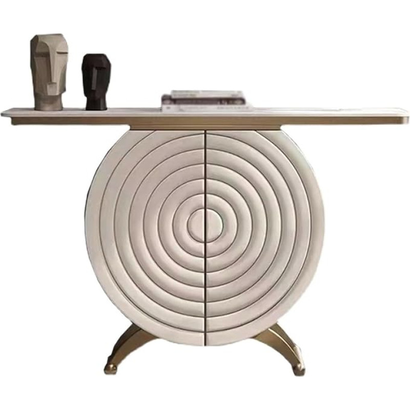 Console Table with Storage Cabinet, Narrow Faux Marble Sofa Table, Modern Console/Accent Table for Living Room, Dining Room, Entrance Room, Living Room, Hallway Table (Small)