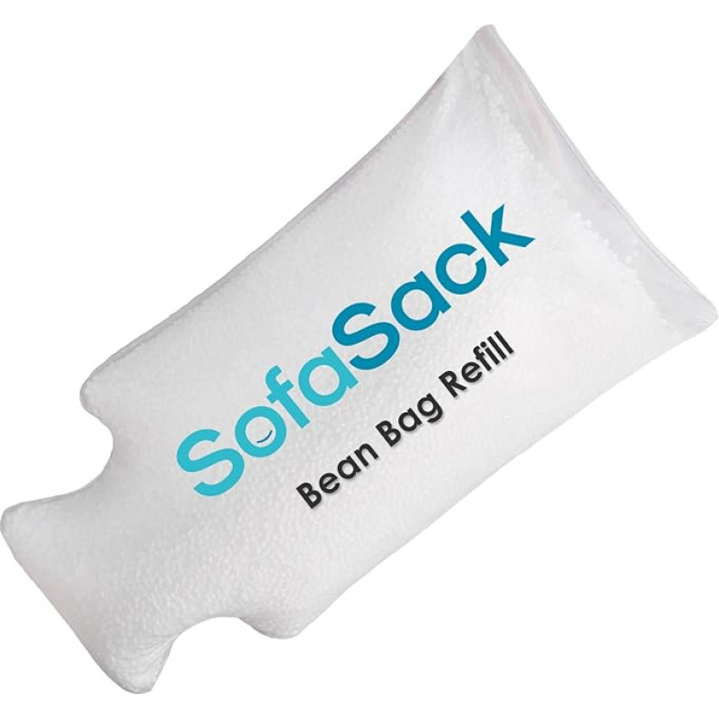Sofa Sack 100L White Foam Bean Bag Refill for Bean Bags, Loungers and Pool Floats with EZ-Pour Zip Spout
