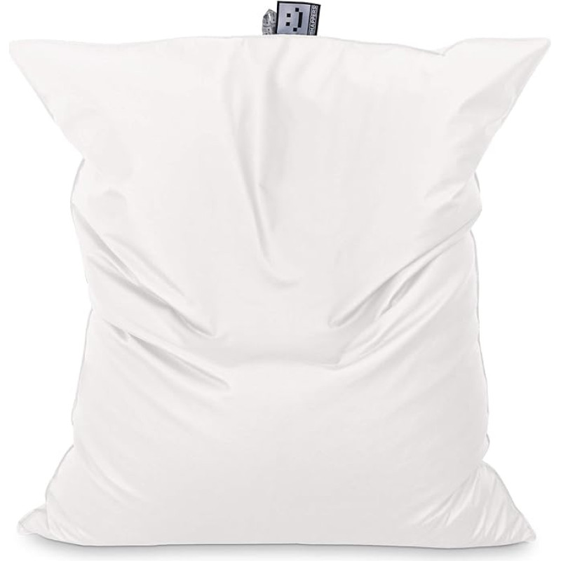 Happers Bean Bag XXL Faux Leather White with Filling for Indoor Use Huge Cushion Versatile Can Be Used As A Replacement For Sofa Or Bed Big Puff