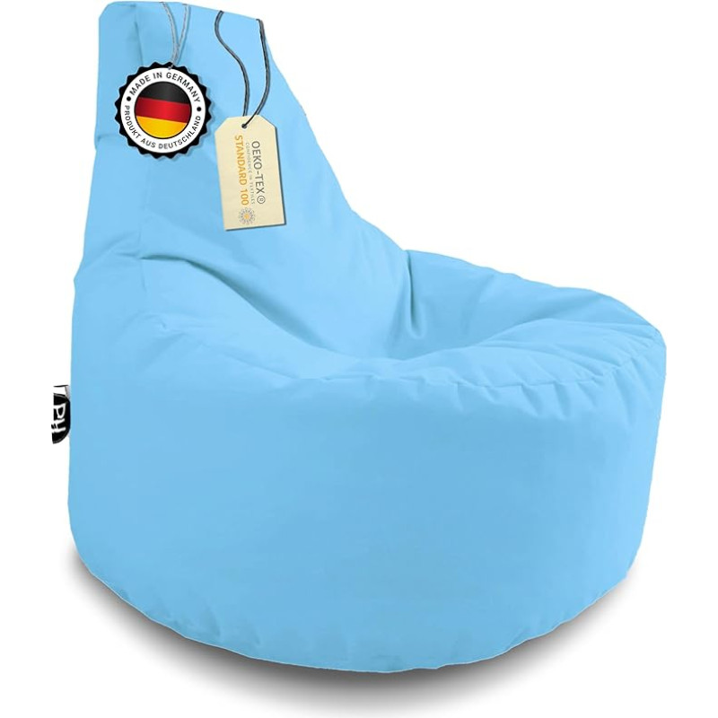 PATCH HOME Gamer Chair Bean Bag 2 Sizes 25 Colours XXL 80 cm Diameter 30 cm Seat Height 90 cm Light Blue