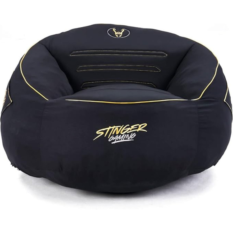 Woxter Stinger Gaming Bean Bag Ergonomic Bean Bag with Filling - Stain Resistant and Breathable Fabric - Black & Gold