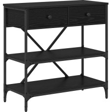 vidaXL Console Table Black Oak 75 x 34.5 x 75 cm Engineered Wood