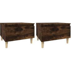 vidaXL Side Tables Set of 2 Smoking Oak 50 x 46 x 35 cm Wood Material