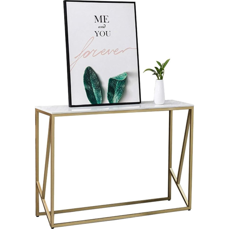 Golden Wrought Iron Console Table Marble Sofa Table for Living Room Decoration & Divider Coffee Table Console