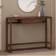 YHWKGZ Console Table, Console Table with Drawer, Space-Saving, Hallway Table, Reinforced Solid Wood Legs, for Living Room, Sofa, Hallway (Walnut Colour)