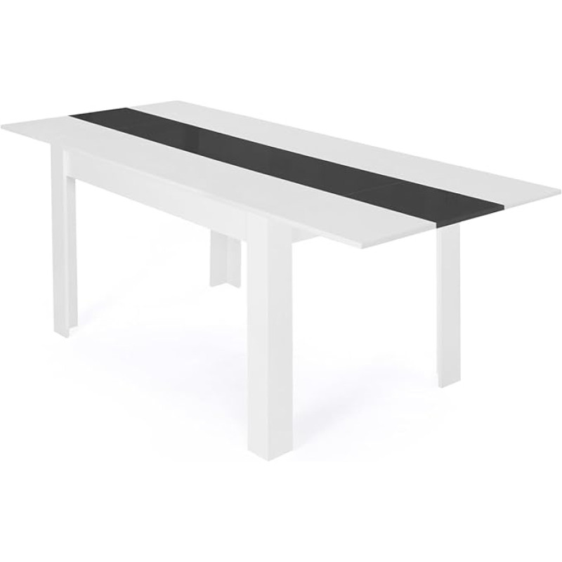 IDMarket - Georgia Extendable Rectangular Dining Table for 6-10 People White and Grey 140-220 x 90 cm