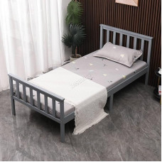 WestWood Single Bed Solid Pine Headboard Durable Shaker Style with Footboard Wooden Platform with Wooden Slat Support Bedroom Furniture Strong Support Legs Adults Kids Teens