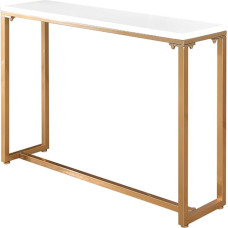 Console Sofa Table, Narrow Console Table, Wooden Console Table, Narrow Entrance Table, Decorated Table for Living Room, Hallway, Cafe Side Table with Rectangular Iron Frame