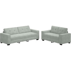 Vopese 2-teiliges Sofa-Set mit Kissen, hellgrauer Samt Sofa Model3324721