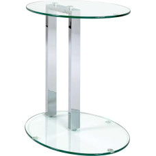 HAKU Furniture End Table, Metal, Chrome, 35x45x50 cm