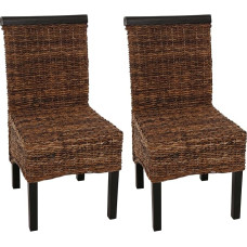 2x Dining Chairs, Wicker Chair, Chair M45, Banana braid, dark without cushion