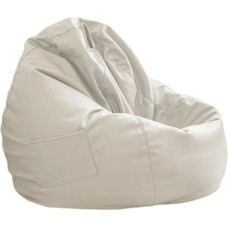 NIBHZ Bean Bag for Adults, Large Bean Bag for Indoor and Outdoor Use - Perfect Lounge or Gaming Chair - Bean Bag for Home or Garden (no Filling Material), White-100 x 110 cm