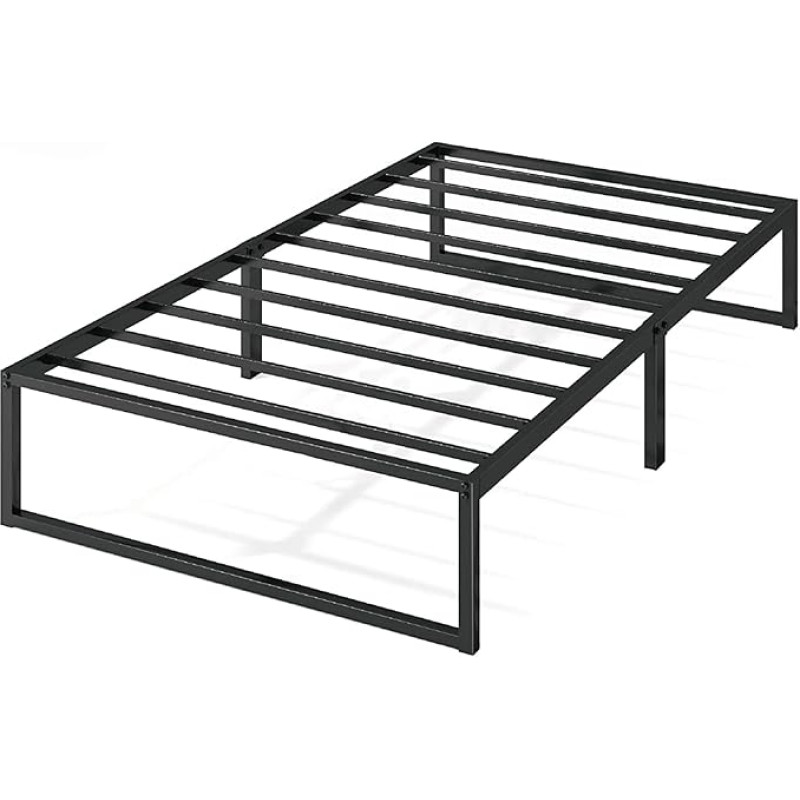 ZINUS Lorelai Black Platform Single Bed Frame - Includes Underbed Storage and Steel Slat Support - No Box Spring Required - Easy to Use and Assemble