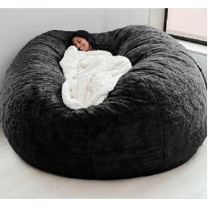 LHNT 6ft Bean Bag Chair Cover Bean Bag Cover, Giant Fur Bean Bag Sofa Cover Washable Bean Bag Lazy Sofa Cover (No Filling) for Living Room Decoration