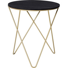 HOMCOM Coffee Table, Side Table, Bedside Table, Coffee Table, Metal MDF Class E1, Black + Gold, Diameter 43 x 48 cm