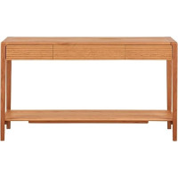 FOMWWVYS Konsolentisch, Bauernhaus-Konsolentisch mit 3 Schubladen und Ablage, schmaler Eingangstisch aus Holz Flurtisch