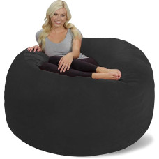 Chill Sack Bean Bag: Giant Memory Foam Bean Bag, Large Sofa with Soft Microfibre Cover, Dark Grey Pebble