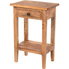 Design delights: Rustic Vintage Telephone Table Planta 52 x 34 cm (H x W) Solid Mahogany Wood Flower Stool, Hallway Table, Side Table, Bedside Table with Drawer.