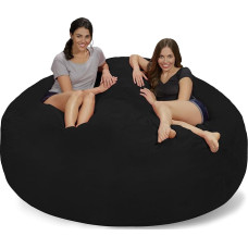 Chill Sack Bean Bag Chair: Giant Memory Foam Bean Bag Large Sofa with Soft Microfibre Cover Black Micro Suede