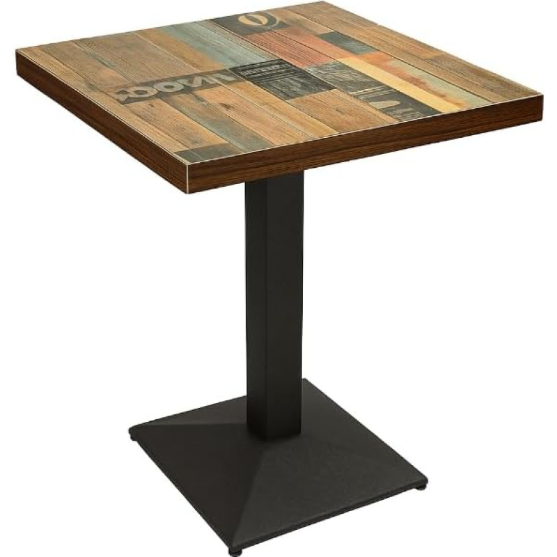 MENGDA Table 60 x 60 cm Bistro Table, Applicable Scenarios, Balcony Table, Garden Table, Patio Table, Square Dining Table