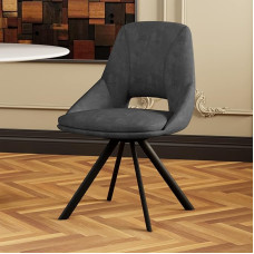 HIPIHOM Dining Room Chairs Set of 2, Modern Kitchen and Dining Room Chairs, Padded Dining Room Accent Chairs in Flannelette Cushion Seat and Sturdy Metal Legs (2 Grey)