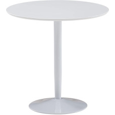 FineBuy Round Dining Table, 75 x 75 x 74 cm, Small Kitchen Table, White High Gloss, Round Dining Room Table for 2 People, Modern Breakfast Table, Kitchen, Dining Room, Small