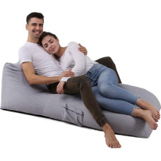 QSack Bean Bag Lounger Inner Ticking German Quality Filling Micro Beads EPS Bean Bag Filling Recliner Chair (Grey)