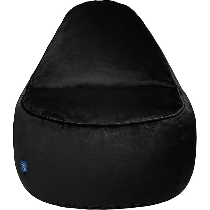 Loft 25 Relaxing Bean Bag for Adults Indoor Living Room Super Soft Velvet Bean Bag Durable and Comfortable Ergonomic Design Lightweight Lounger (Black, Velvet)