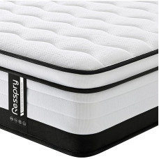 Resspry Single Mattress, 90 cm, Memory Foam Spring Mattress, Pressure Relieving and Cooling for Pure Comfort, Supportive Medium Firm Hybrid Mattresses, Eternal Collection (90 x 190 x 27 cm)