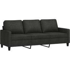 vidaXL Sofa 2-Seater, Lounge Sofa Couch with Armrests Back Cushion, Living Room Sofa Design Sofa Metal Frame, Seating Furniture Two Seater, Modern, Black Fabric