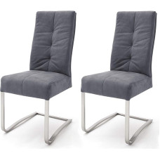 Robas Lund Salva 1 Dining Room Chairs Set of 2 Grey Swing Chairs with Pocket Spring Core